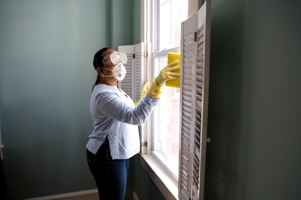 Commercial storefront window cleaning